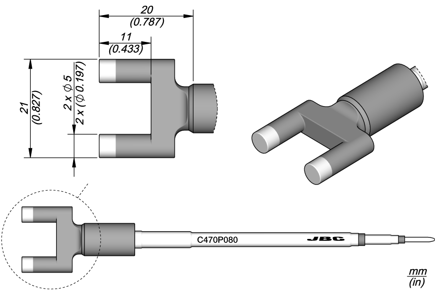 C470P080 - Faston Terminal Cartridge 21 x Ø 5